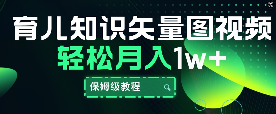 育儿知识矢量图视频,条条爆款,保姆级教程,月入1w-冒泡网