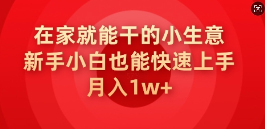 在家就能干的小生意,新手小白也能快速上手,月入1w-冒泡网