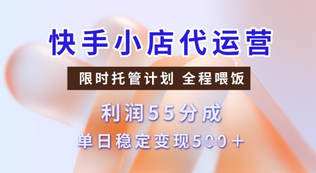 快手小店代运营3.0，模式新升级，收益55分，稳定单日5张【揭秘】-冒泡网