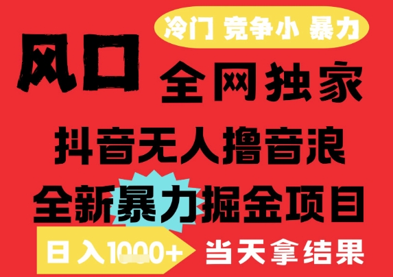 25年6月高爆抖音无人直播最新撸音浪掘金项目,解放双手小白可做,无脑日入1k+,门槛低【揭秘】-冒泡网