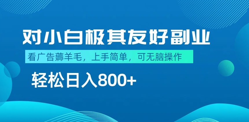 最适合小白副业，不做项目，不需要费神剪辑，薅羊毛轻松日入800+-冒泡网