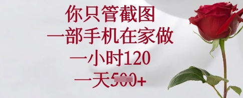 你只管截图,一部手机在家做,一小时120.一天5张【揭秘】-冒泡网