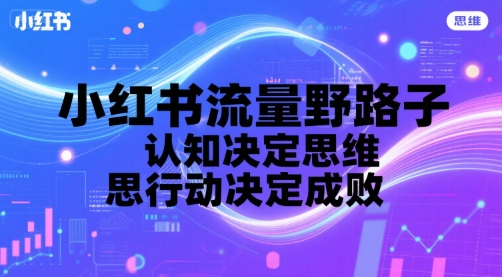 小红书流量野路子，认知决定思维，思维决定行动，行动决定成败-冒泡网