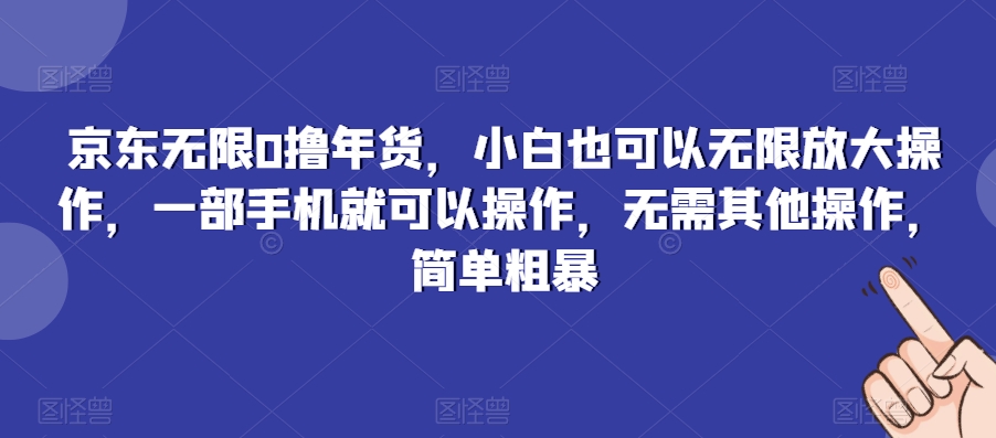 京东无限0撸年货,小白也可以无限放大操作,一部手机就可以操作,无需其他操作,简单粗暴-冒泡网