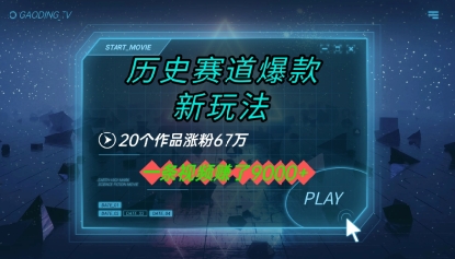 20个作品涨粉67W,一条视频收益1k+,历史赛道爆款新玩法-冒泡网