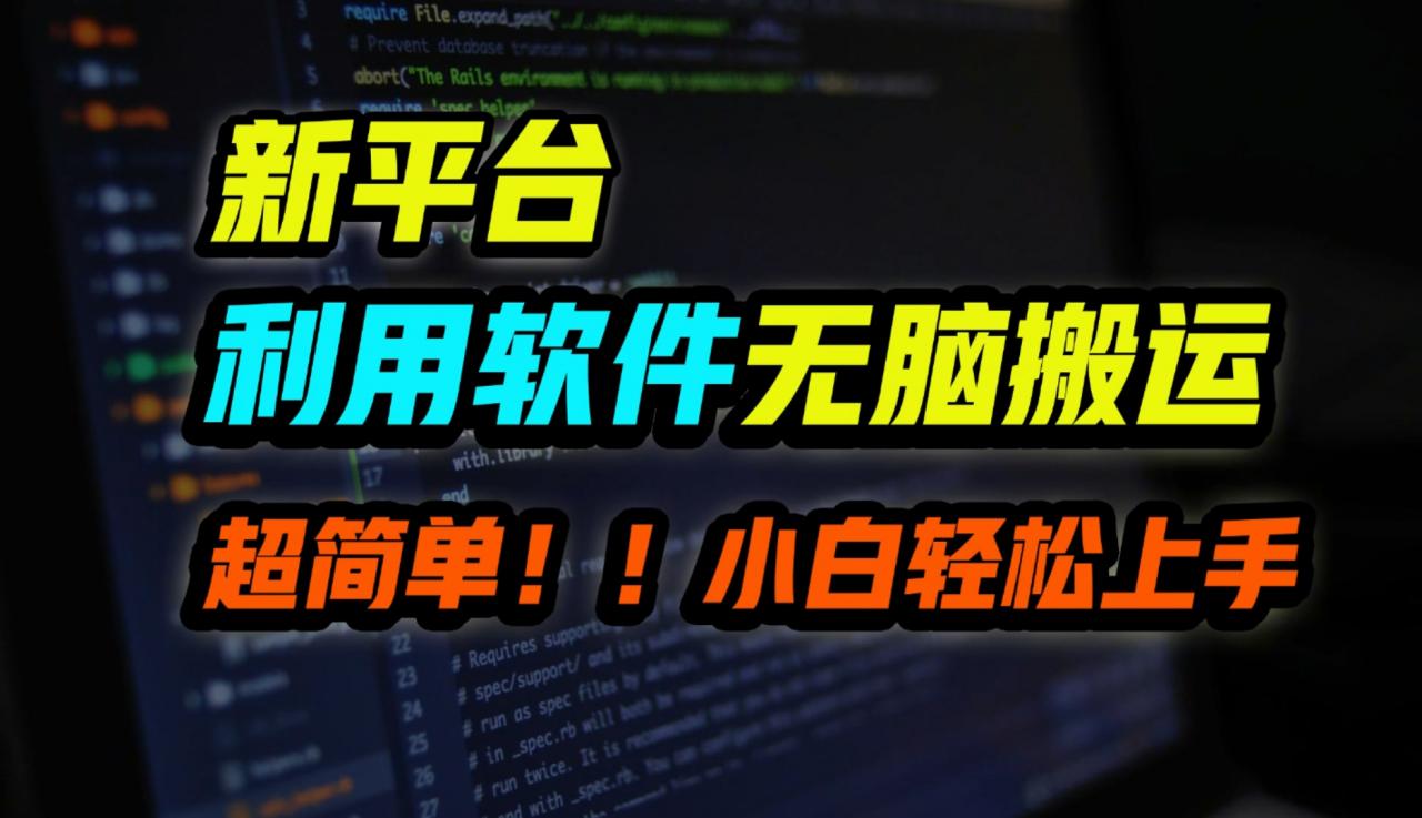 新平台用软件无脑搬运，月赚1w+，小白也能轻松上手-冒泡网