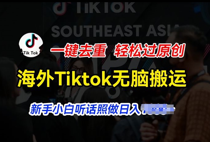 海外Tiktok短视频无脑搬运，一键去重轻松过原创，新手小白听话照做日入几张【揭秘】-冒泡网