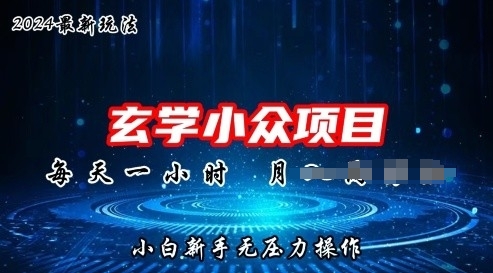 年新版玄学小众玩法项目，零门槛高利润，新手小白无压力操作-冒泡网