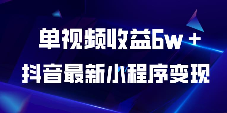 抖音最新小程序变现项目，单视频收益6w＋，小白可做【揭秘】-冒泡网