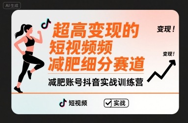 超高变现的短视频减肥细分赛道,减肥账号抖音实战训练营-冒泡网