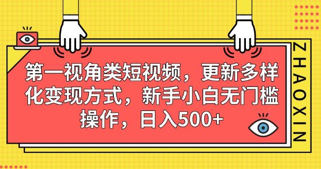 第一视角类短视频,更新多样化变现方式,新手小白无门槛操作,日入500+【揭秘】-冒泡网