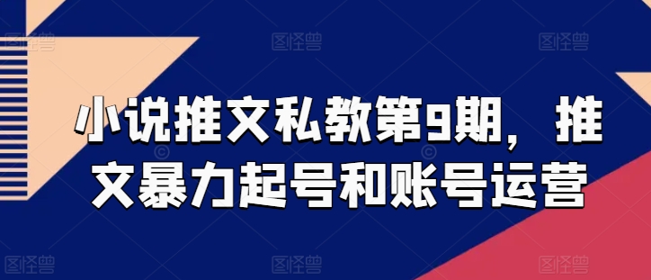 小说推文私教第9期,推文暴力起号和账号运营-冒泡网