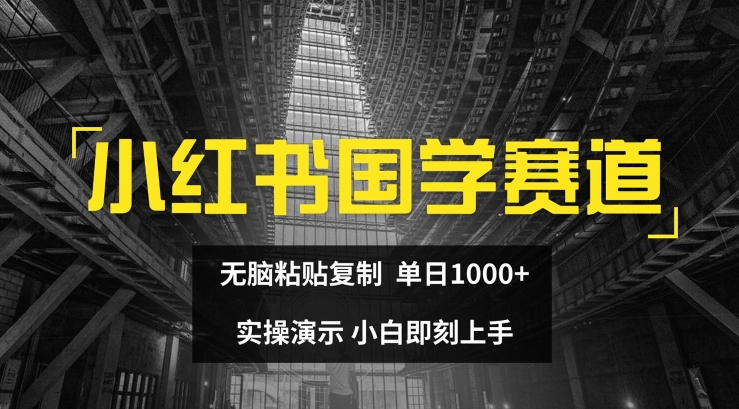 小红书国学赛道,无脑粘贴复制,单日1K,实操演示,小白即刻上手【揭秘】-冒泡网