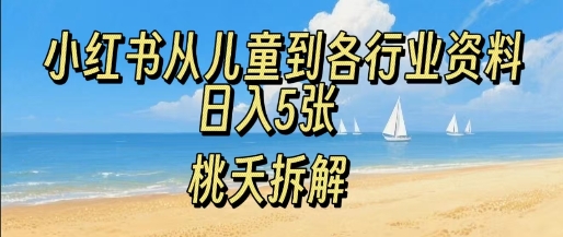 小红书从儿童到各行业学习资料,日入5张-冒泡网