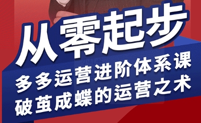 拼多多运营进阶系统课,从零起步,多多运营进阶体系课,破茧成蝶的运营之术-冒泡网