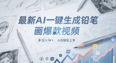 最新AI一键生成铅笔画爆款视频，多平台分发，日 入1k+，小白轻松上手【揭秘】-冒泡网