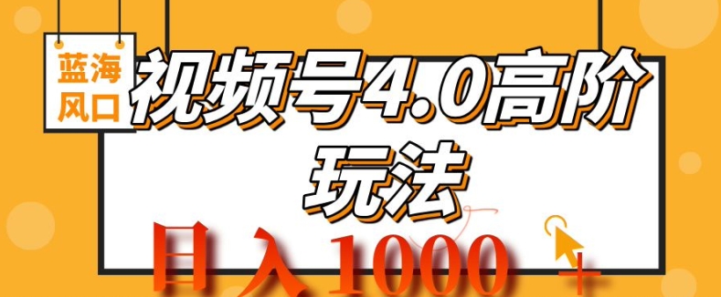 视频号4.0高阶变现项目,蓝海风口,日入1k-冒泡网