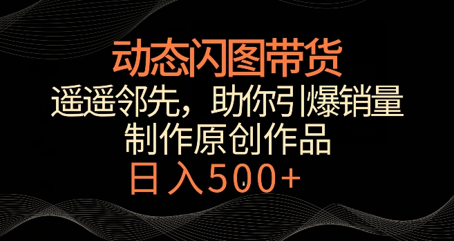动态闪图带货,遥遥领先,冷门玩法,助你轻松引爆销量,日赚500+【揭秘】-冒泡网
