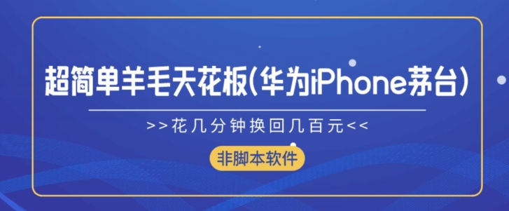 超简单羊毛天花板(华为iPhone茅台),花几分钟换回几百元(非脚本软件)-冒泡网