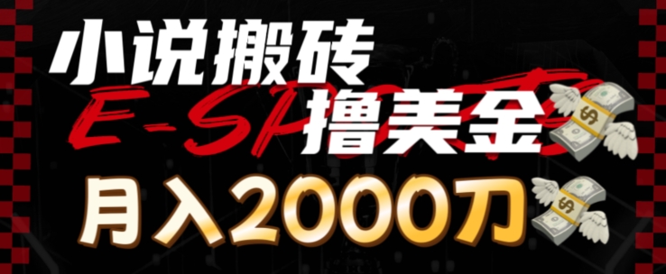 小说搬砖撸美刀，月入2000刀-冒泡网