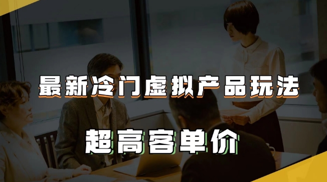 最新冷门虚拟产品玩法,超高客单价,月入2-3万+【揭秘】-冒泡网