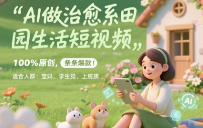 AI做治愈系田园生活短视频,100%原创,条条爆款,无脑矩阵, 适合小白-冒泡网