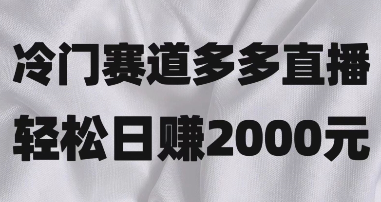 冷门赛道拼多多直播,简单念稿子,日收益2000+【揭秘】-冒泡网