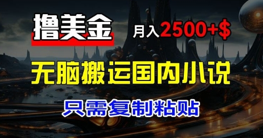最新撸美金项目:搬运国内小说爽文,只需复制粘贴,月入2k+美金-冒泡网