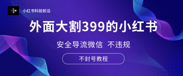 外面大割399的小红书安全导流微信 不违规 不封号教程-冒泡网