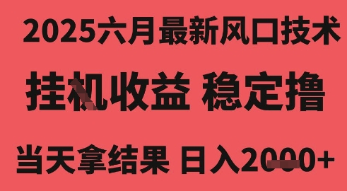 2025六月最新风口技术,无人挂G撸礼物,长期稳定 一个小时收益2k+,小白当天拿结果【揭秘】-冒泡网