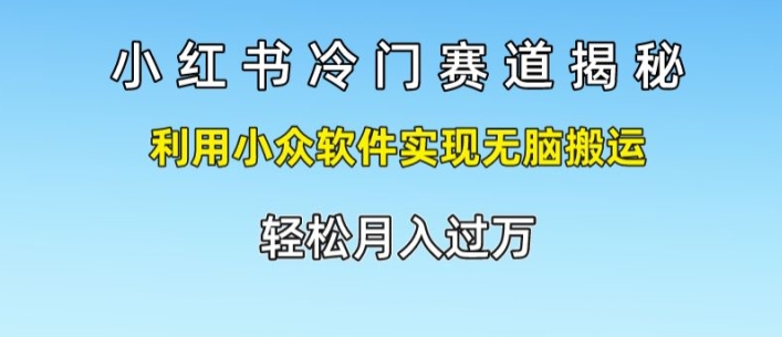 小红书冷门赛道揭秘,利用小众软件实现无脑搬运,轻松月入过万-冒泡网