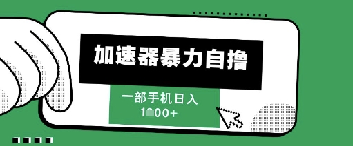 205新风口,加速器暴力自撸,单机日入1k+【揭秘】-冒泡网