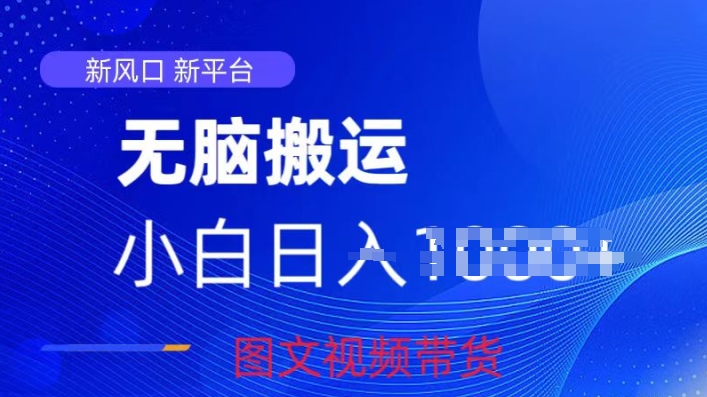 京东视频图文搬运带货项目,蓝海赛道小白轻松上手,每天一小时轻松获取收益-冒泡网