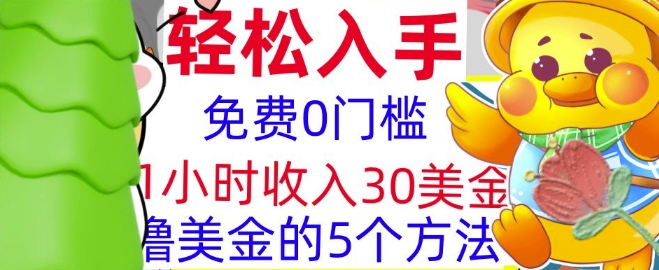 免费撸美刀的5个方法，1小时收入30美刀，0门槛，轻松入手-冒泡网