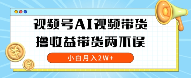 视频号AI视频带货，全程解放双手，撸收益带货两不误，小白月入2W+-冒泡网