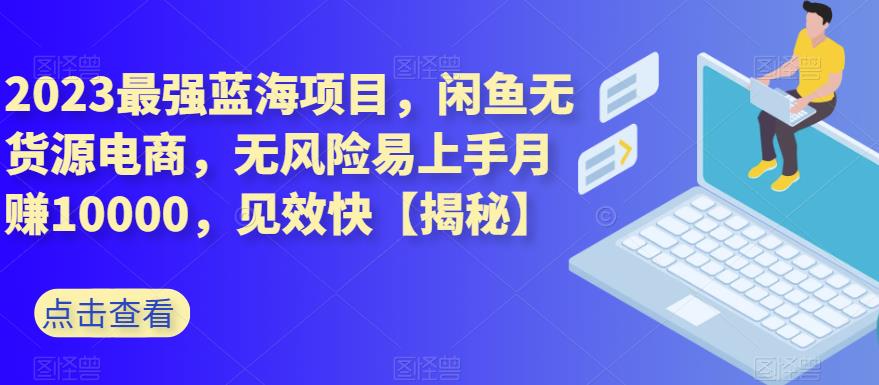 2023最强蓝海项目，闲鱼无货源电商，无风险易上手月赚10000，见效快【揭秘】-冒泡网
