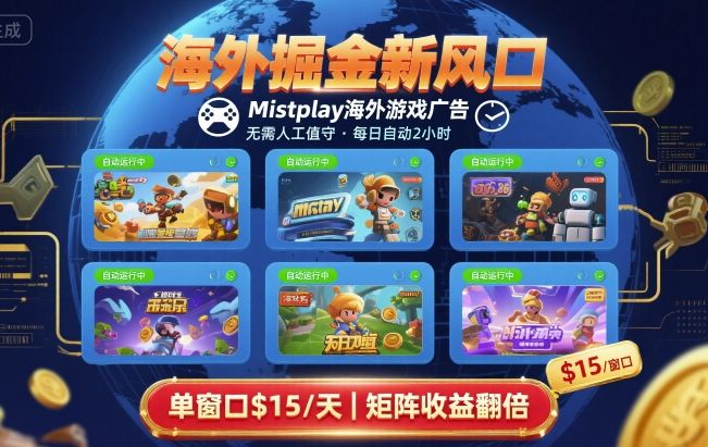 海外掘金新风口,Mistplay海外游戏广告,每日自动运行,单窗口稳入2美刀 ,可矩阵操作【揭秘】-冒泡网