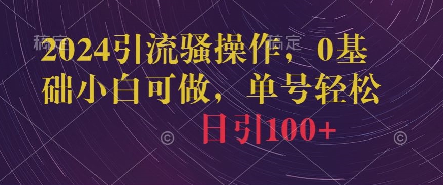 引流骚操作,0基础小白可做,单号轻松日引100+-冒泡网