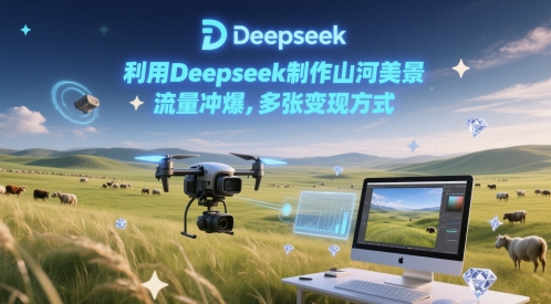 利用Deepseek制作山河美景，流量冲爆，多张变现方式-冒泡网