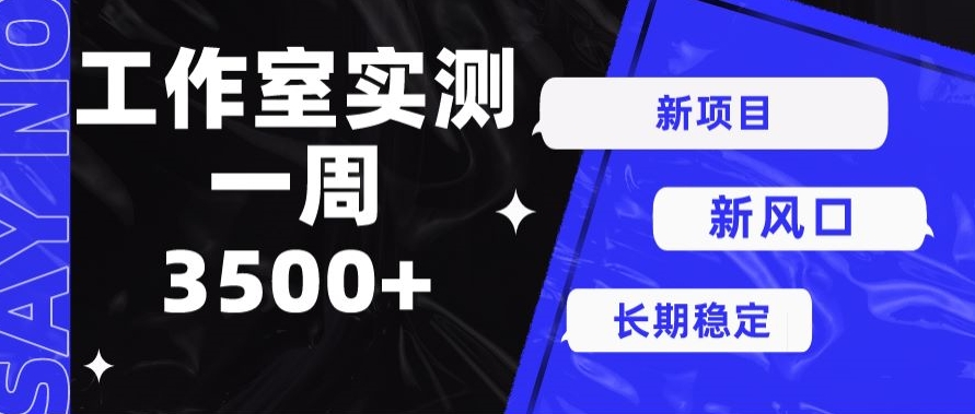 新项目新风口，单号操作7天收益3500+-冒泡网
