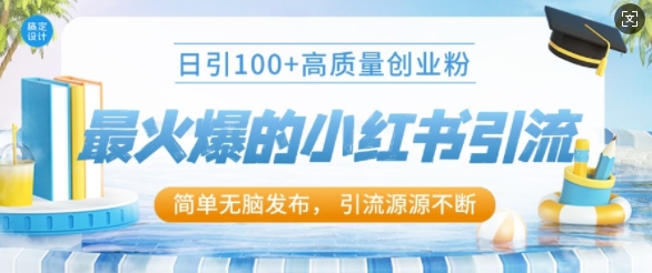 最火爆的小红书引流,日引100+高质量创业粉-冒泡网