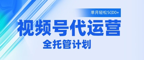 视频号代运营2.0,全程托管招募,单月轻松变现5k【揭秘】-冒泡网