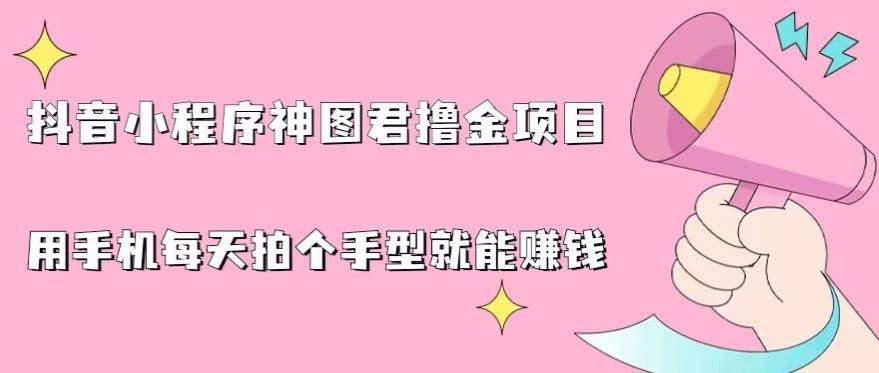抖音小程序神图君撸金项目,用手机每天拍个手型挂载一下小程序就能赚钱【揭秘】-冒泡网