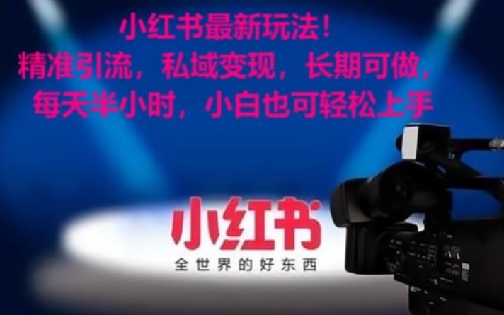 小红书最新玩法！精准引流，私域变现，长期可做，每天半小时，小白也可轻松上手【揭秘】-冒泡网