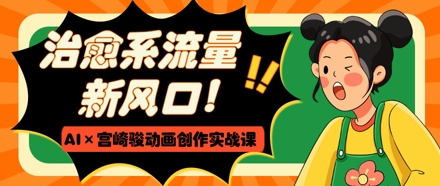 治愈系流量新风口,AI+宫崎骏动画创作实战课,从0到1打造爆款视频-冒泡网