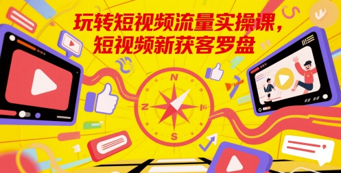 玩转短视频流量实操课，短视频新获客罗盘-冒泡网