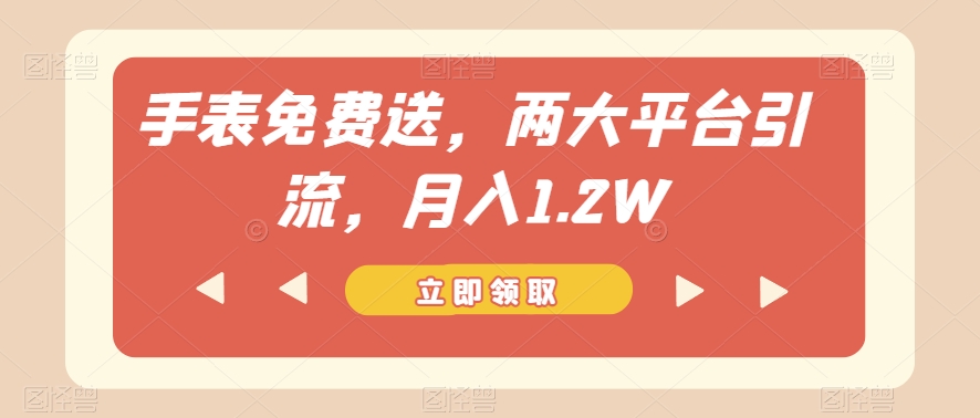 手表免费送，两大平台引流，月入1.2W【揭秘】-冒泡网