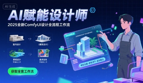 AI赋能设计师, 2025全新comfyui设计全流程工作流 ,室内-建筑-景观-美术,零基础直接上手-冒泡网