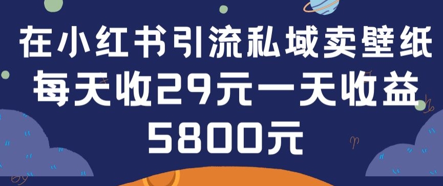 在小红书引流私域卖壁纸每张29元单日最高卖出200张(0-1搭建教程)【揭秘】-冒泡网
