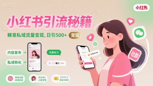 小红书引流秘籍,精准私域流量变现,日引500+-冒泡网